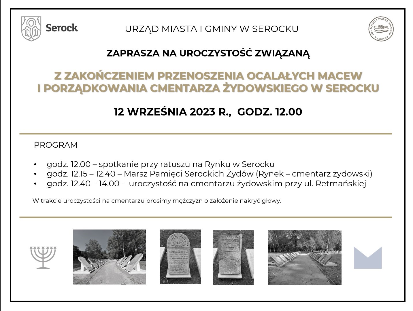Uroczystość otwarcia cmentarza żydowskiego w Serocku 