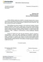 List z miasta partnerskiego Dzierżoniowa skierowany do Burmistrza MiG Serock