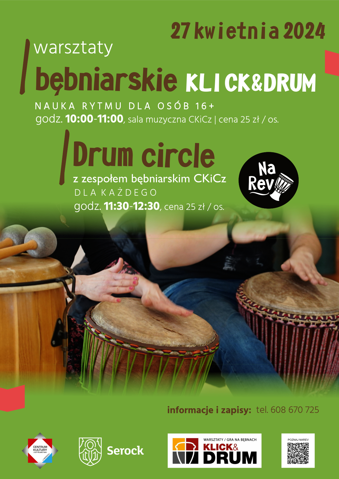 Warsztaty bębniarskie Klick&Drum oraz Drum circle