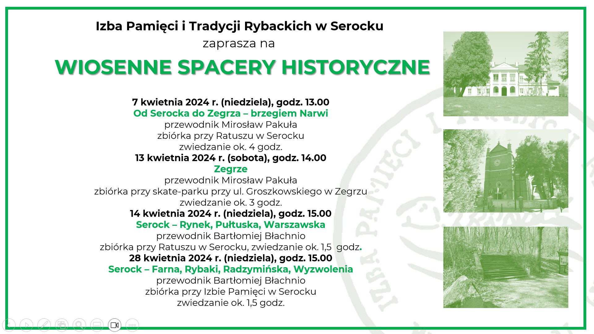 Wiosenne spacery historyczne - Od Serocka do Zegrza brzegiem Narwii 