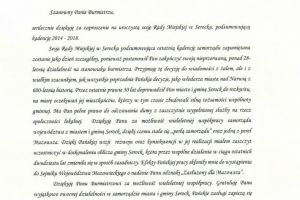 List Marszałka Województwa Mazowieckiego