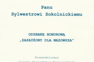 Zasłużony dla Mazowsza