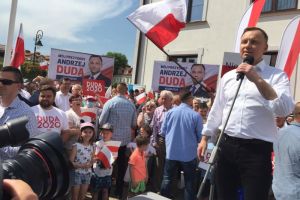 Spotkanie prezydenta, Andrzeja Dudy z mieszkańcami  na serockim -w ramach kampanii wyborczej 2020