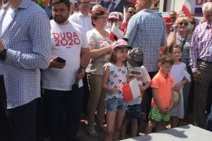 Spotkanie prezydenta, Andrzeja Dudy z mieszkańcami  na serockim -w ramach kampanii wyborczej 2020