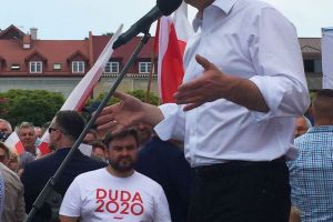 Spotkanie prezydenta, Andrzeja Dudy z mieszkańcami  na serockim -w ramach kampanii wyborczej 2020