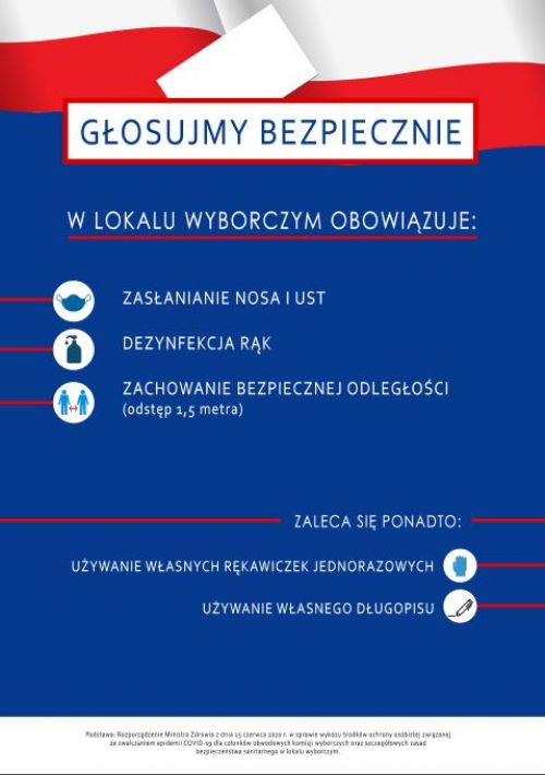 plakat 2 zasady bezpieczeństwa wybory