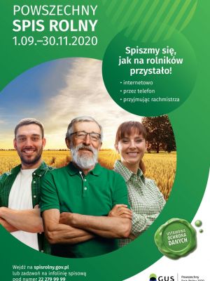 Plakat informujący o spisie rolnym