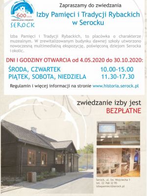 Informacje dotyczące Izby Pamieci i Tradycji Rybackich w Serocku