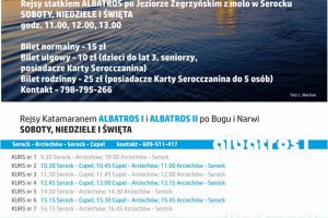 Informacje o dofinansowanych rejsach statków i katamaranów