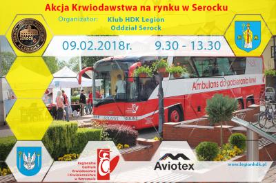 Akcja krwiodawstwa - 9 lutego na serockim rynku