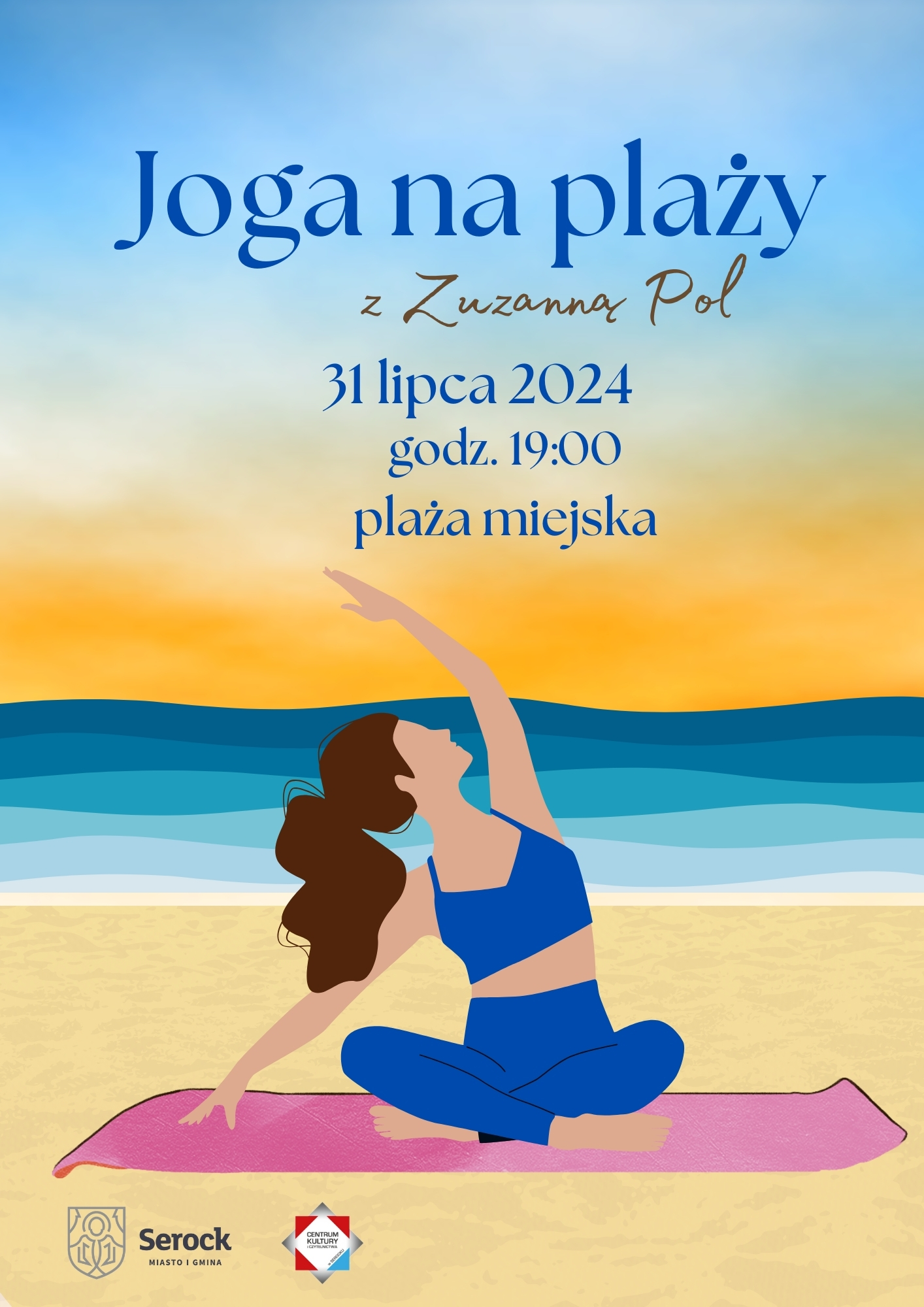 Joga na plaży miejskiej