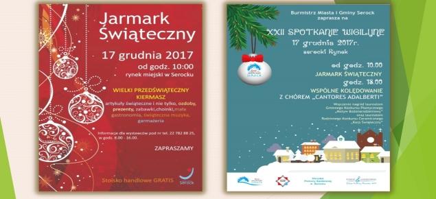 Zapraszamy na wspólną Wigilię i kiermasz bożonarodzeniowy na serockim rynku - 17 grudnia