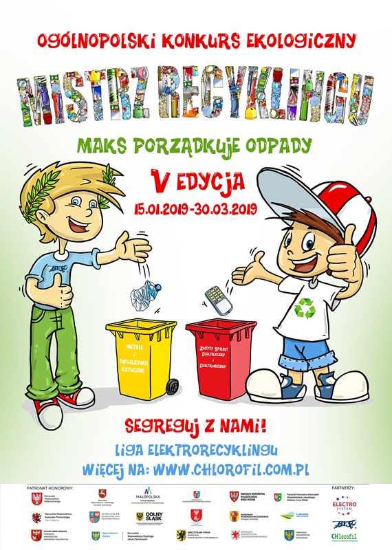 Ogólnopolski konkurs ekologiczny ,,Mistrz recyklingu Maks porządkuje odpady”