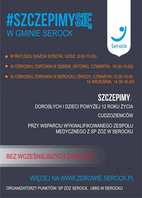 #Szczepimy się w gminie Serock – dla siebie, bliskich, społeczności lokalnej