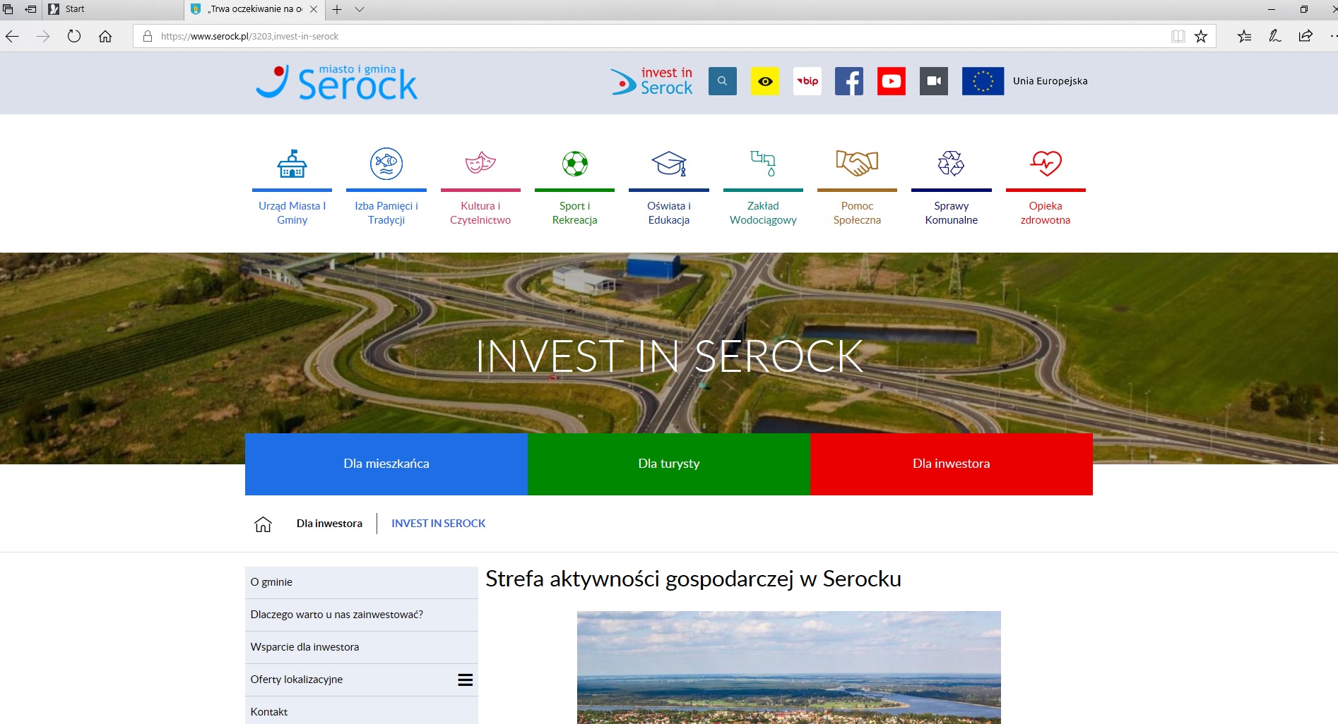 Nowa zakładka na stronie: Invest in Serock