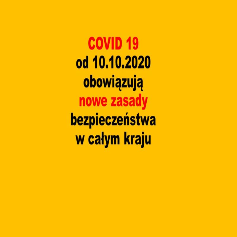 Od 10 października obostrzenia sanitarne jak w strefie żółtej.