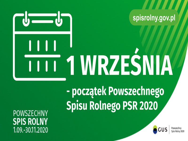 Powszechny Spis Rolny  1.09 - 30.11.2020