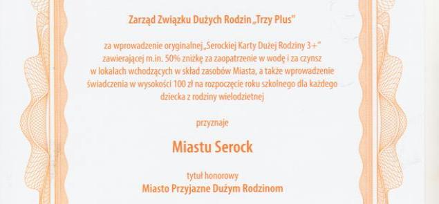 Serock – Miastem Przyjaznym Dużym Rodzinom