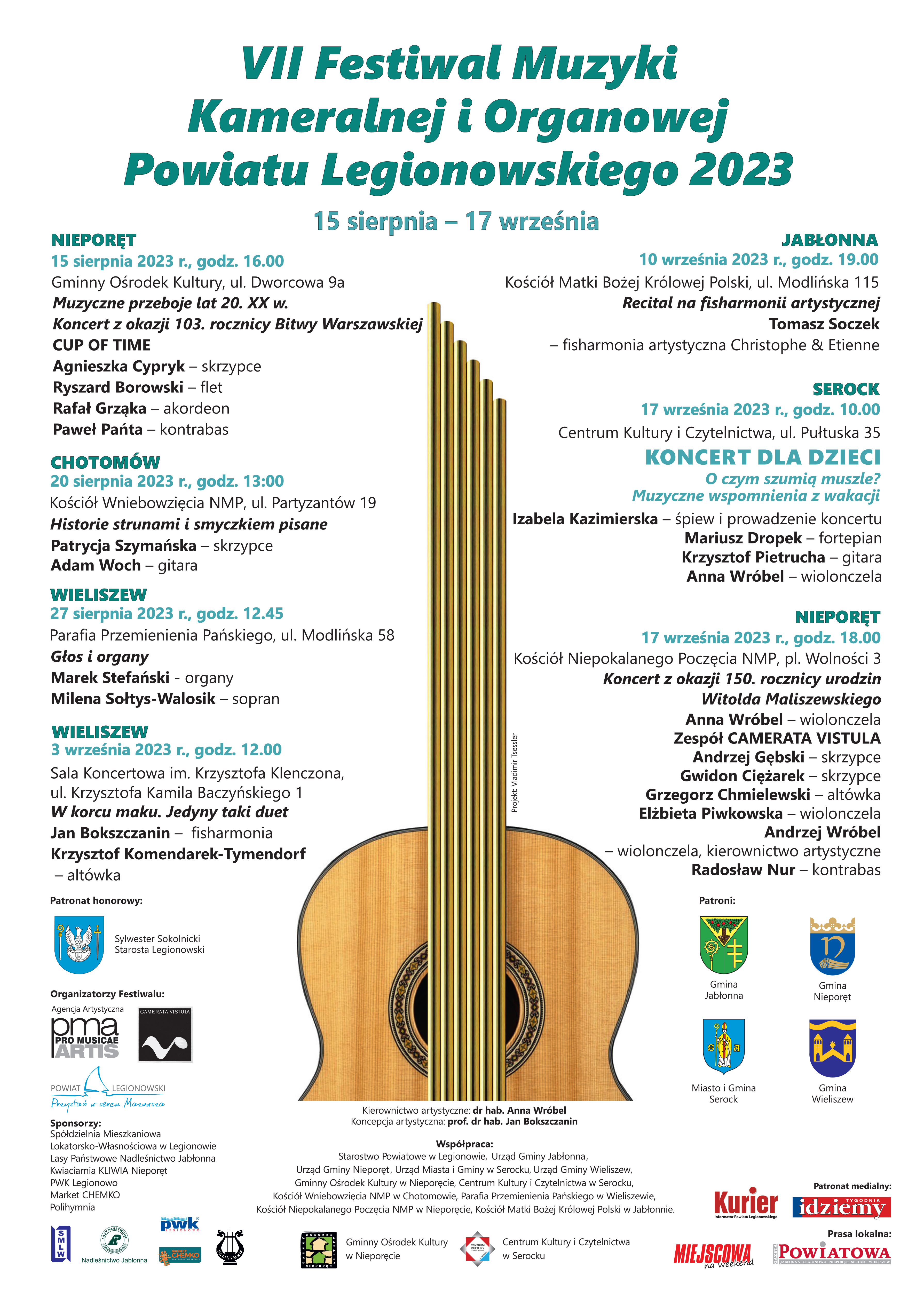 VII Festiwal Muzyki Kameralnej i Organowej Powiatu Legionowskiego 2023 r.