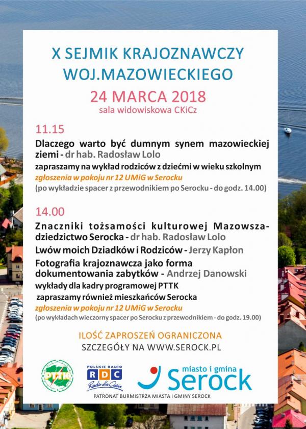 X Sejmik Krajoznawczy Województwa Mazowieckiego  - Serock 2018