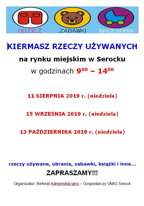 Zapraszamy na kiermasz rzeczy używanych