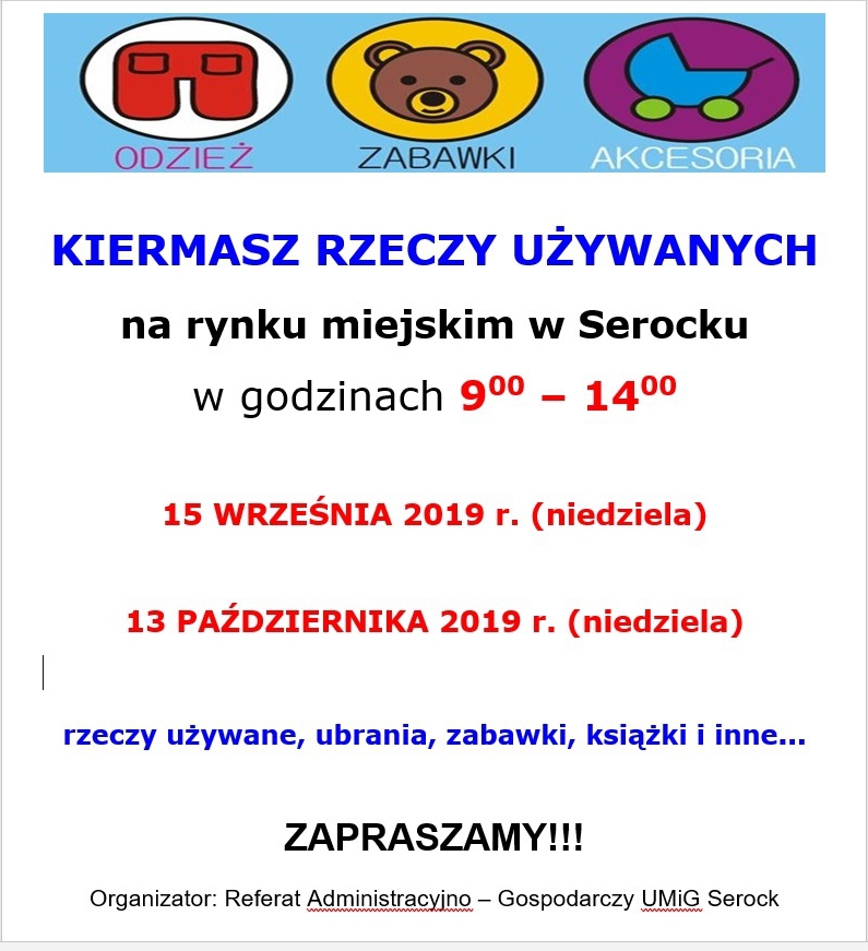 Zapraszamy na kiermasz rzeczy używanych