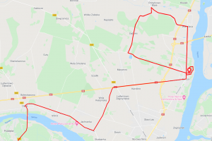 trasa wyścigu przebiegająca przez gminę Serock