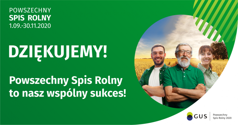 podziękowanie spis rolny