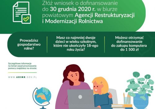 Plakat - komputer dla dziecka z rodziny rolniczej